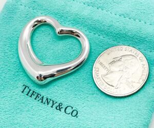 Tiffany & Co. Elsa Peretti Jumbo Open Heart Pendant Sterling Silver 36mm